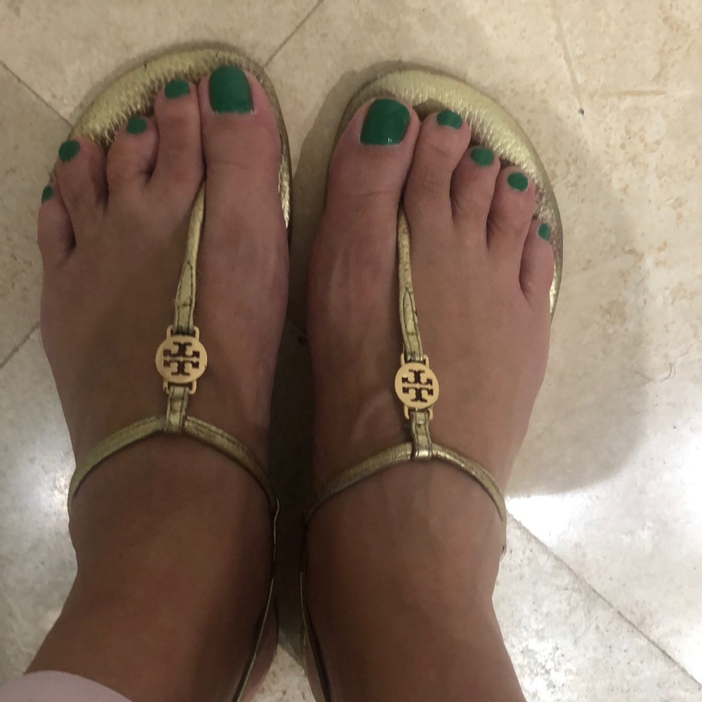 Tori Burch Gold  Sandals size 11